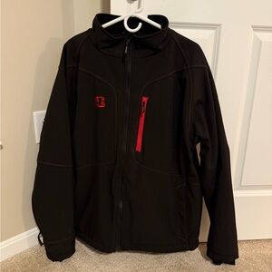 Men's Striker Black and Red Softshell Jacket